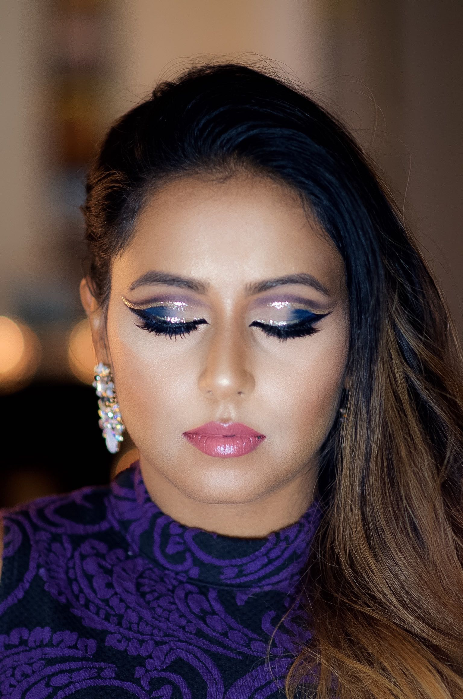 makeup crease cut glitter double holidays bridal indian