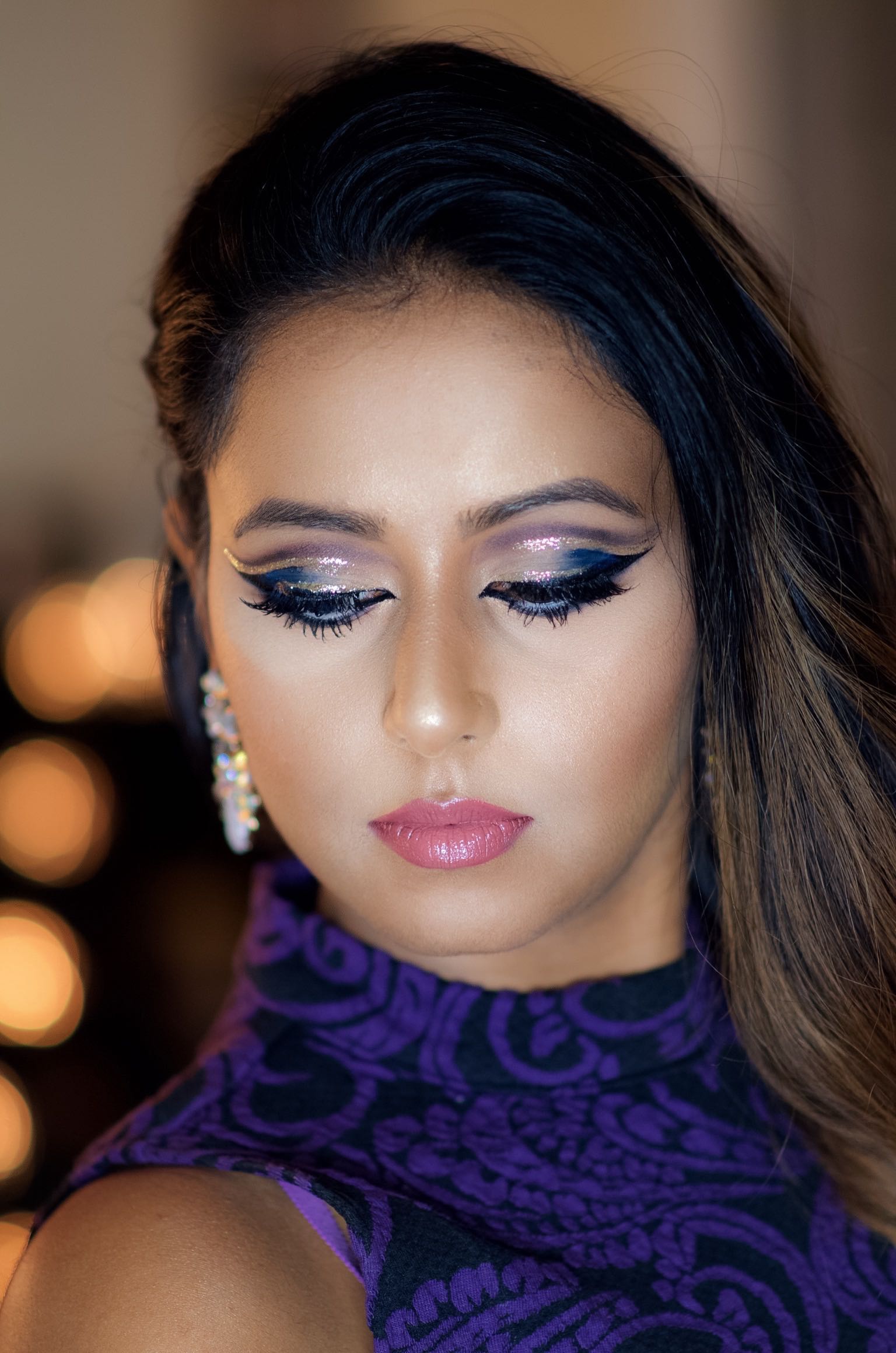 GLITTER DOUBLE CUT CREASE MAKEUP FOR HOLIDAYS – Indian Bridal Makeup Boston