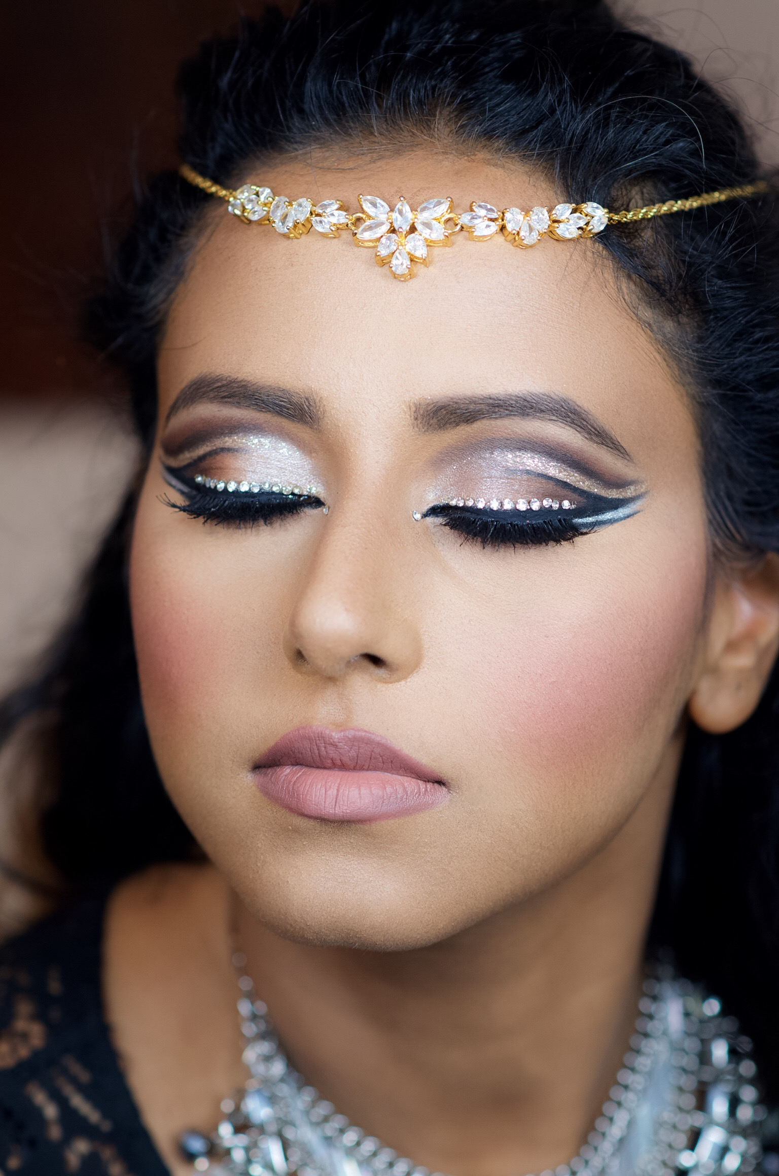 DOUBLE CUT CREASE BLING MAKEUP LOOK – Indian Bridal Makeup Boston Wedding Eye Makeup