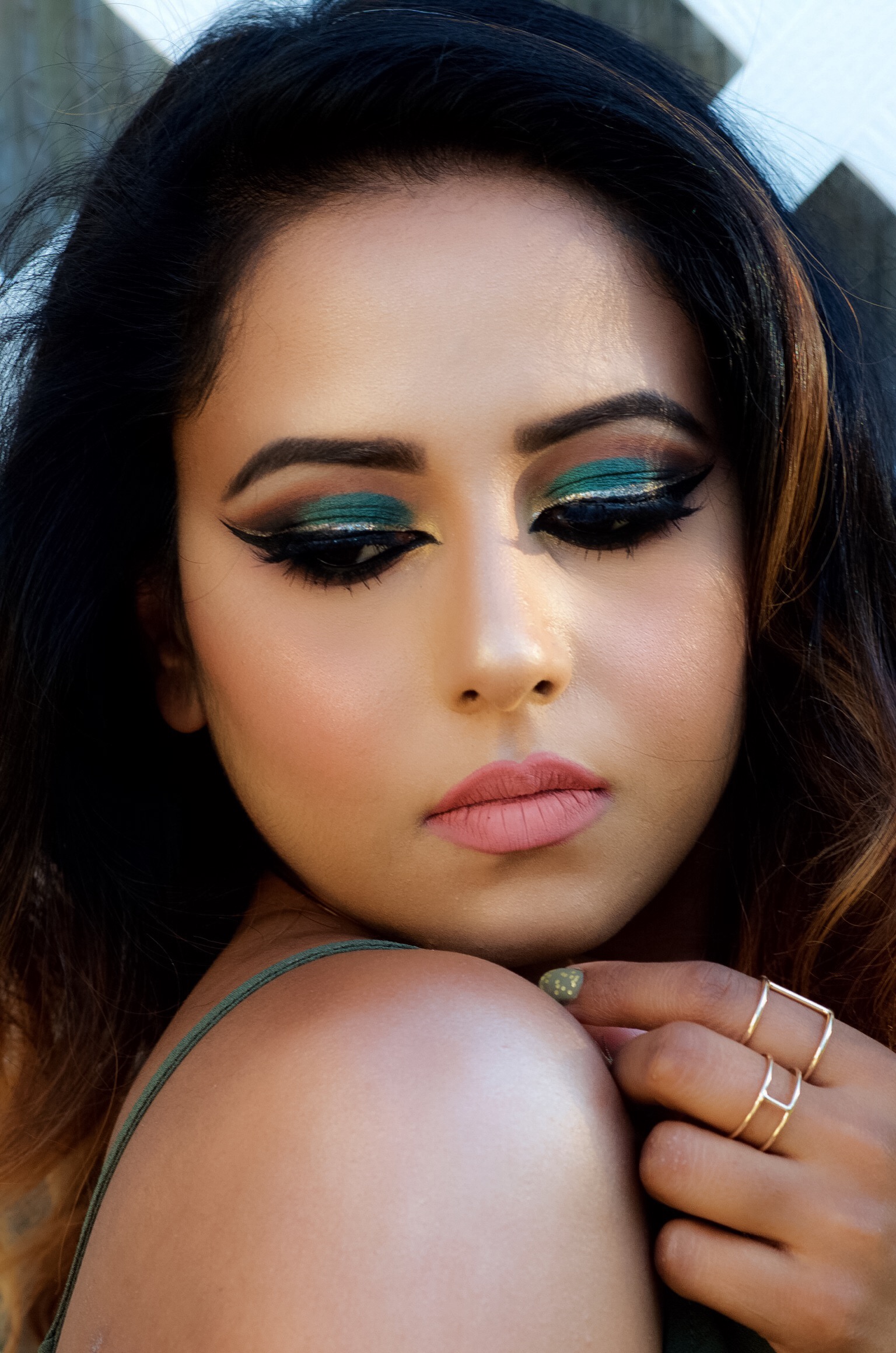 Green Soft Smokey Eye Makeup look – Indian Bridal Makeup Boston