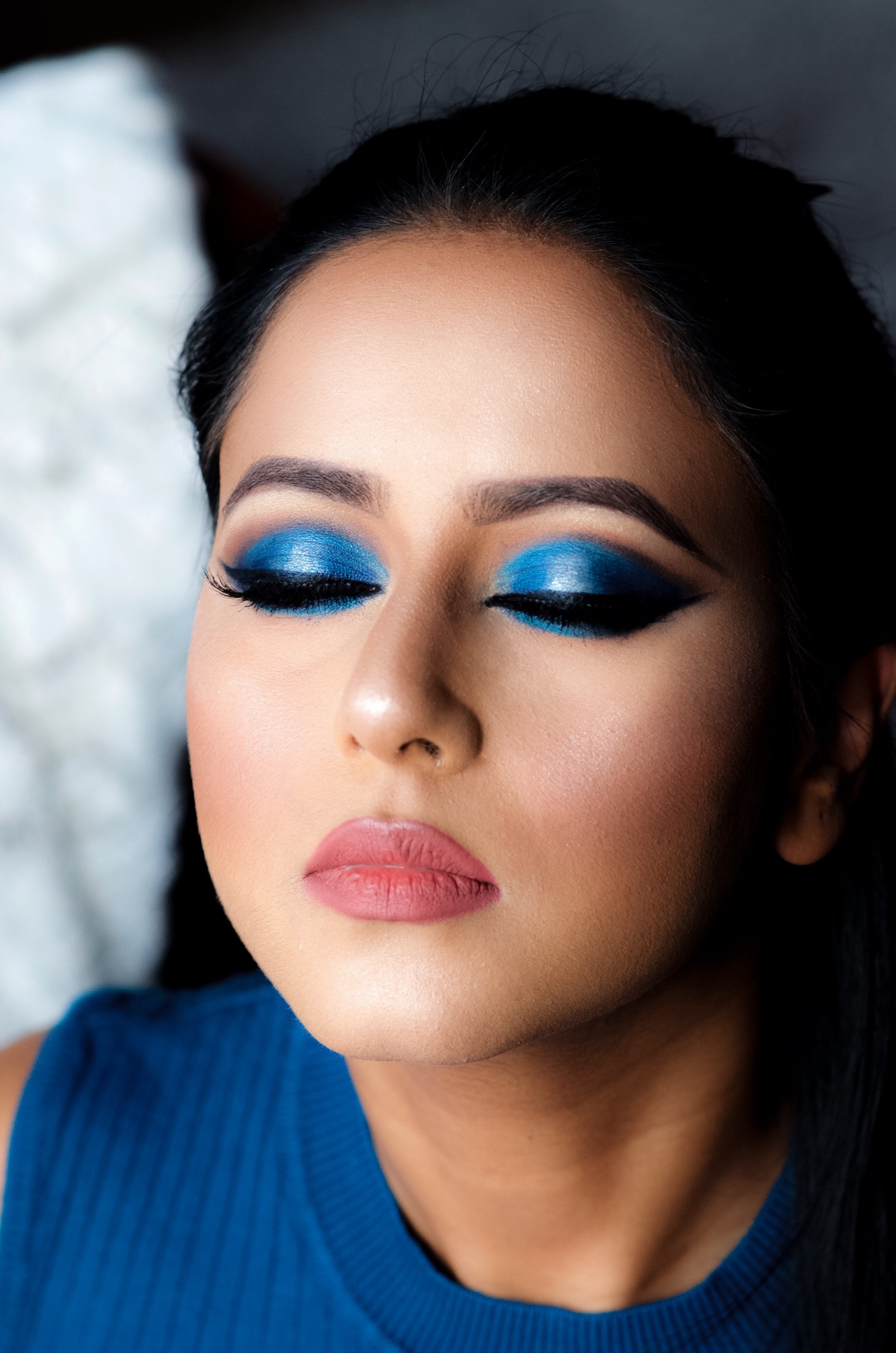 3D Royal Blue eyes!! – Indian Bridal Makeup Boston Wedding Eye Makeup